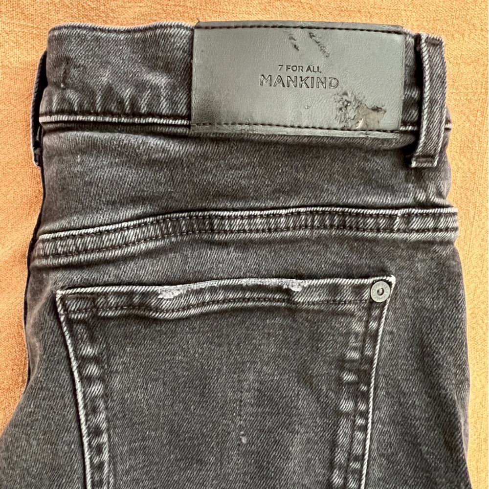 7 For All Mankind Black Straight Leg Jeans